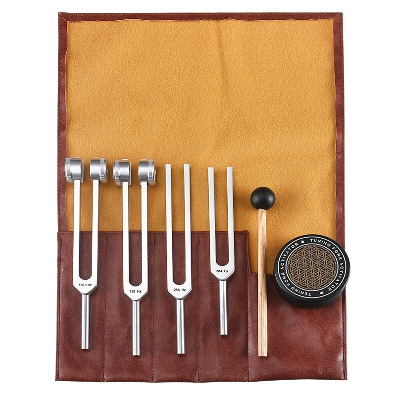 Premium 6-Piece Tuning Fork Set for Sound & Vibrational Therapy – With Leather Gift Bag