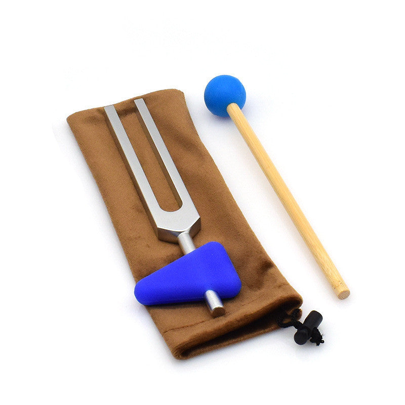 2432 Hz tuning fork with blue weighted base, mallet and pouch – for energetic cleansing and vibrational elevation