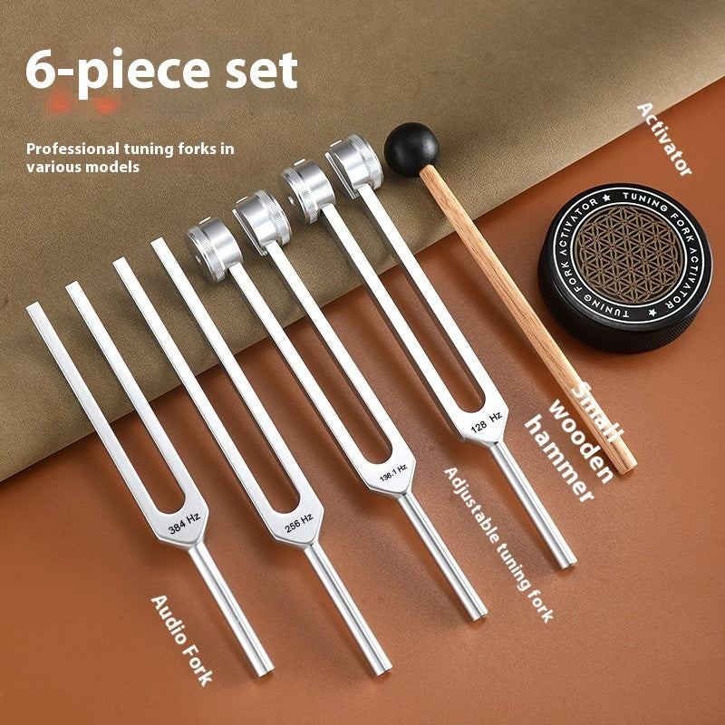 Premium 6-Piece Tuning Fork Set for Sound & Vibrational Therapy – With Leather Gift Bag