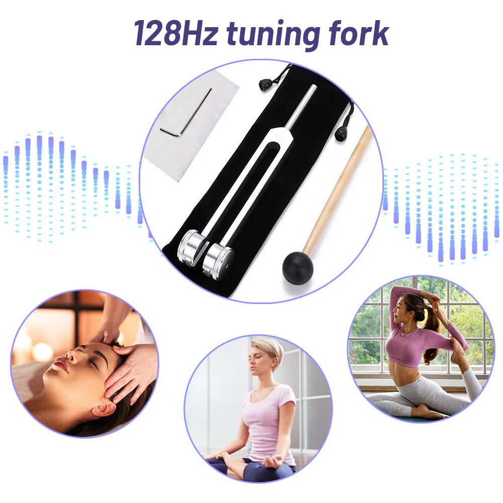 128 Hz Tuning Fork Weighted Bio-Acoustic Tuning Fork For Healing Chakra,Sound Therapy,Reliever Stress
