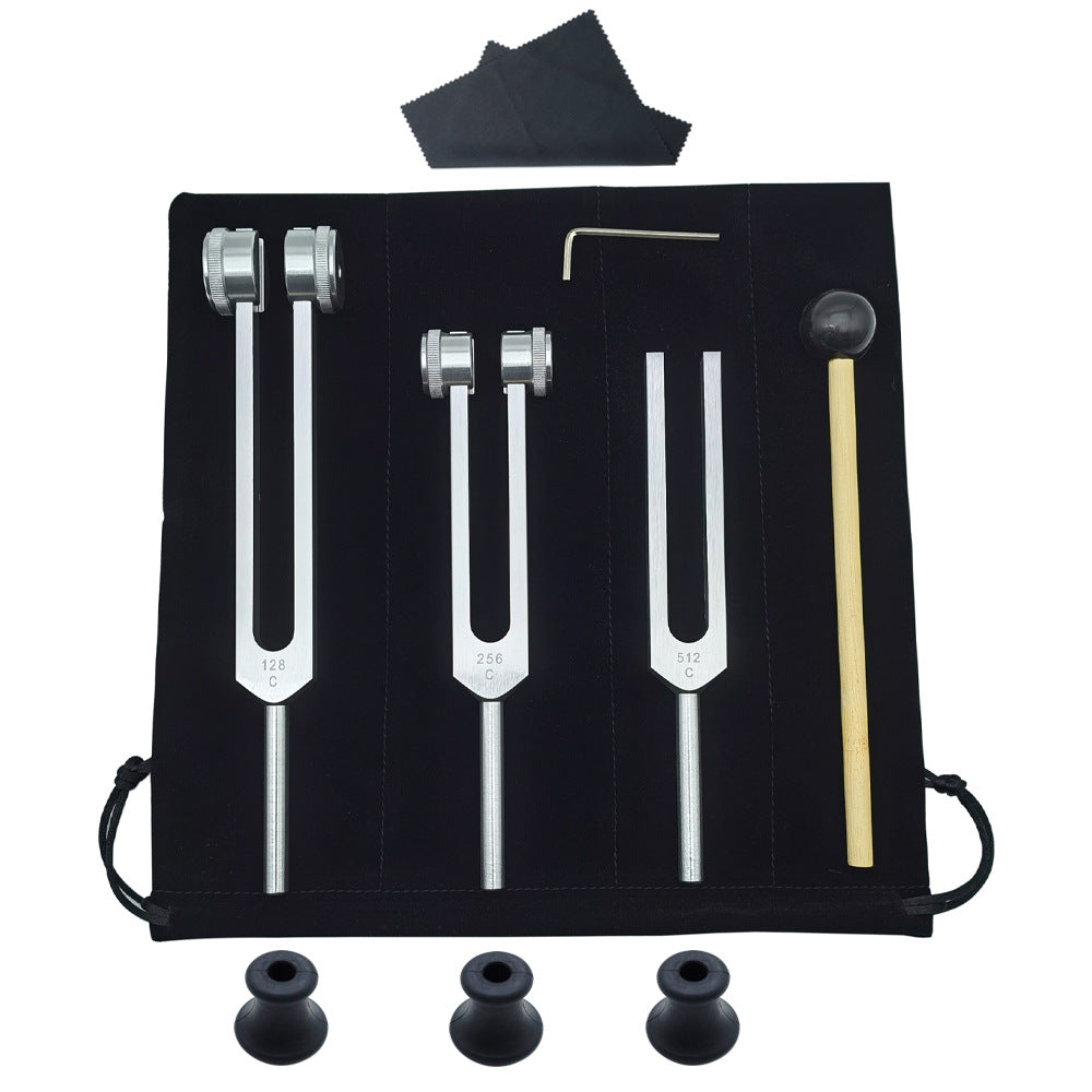 Body Therapy Tuning Fork Set (128 Hz, 256 Hz, 512 Hz)