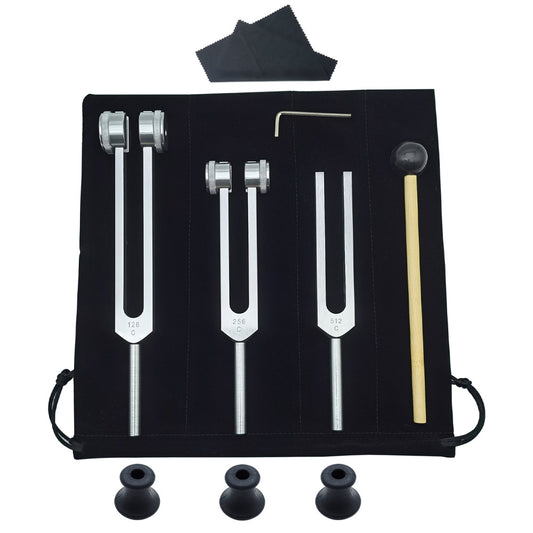 Body Therapy Tuning Fork Set (128 Hz, 256 Hz, 512 Hz)