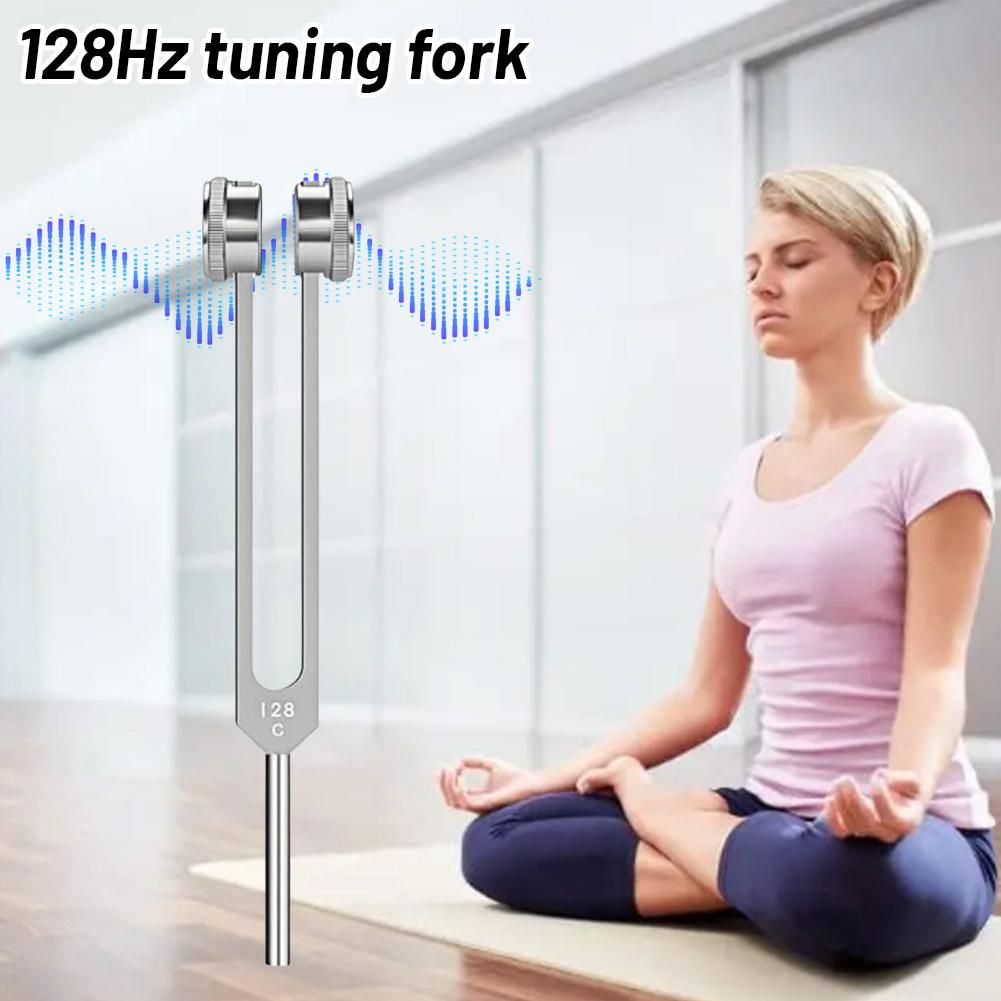 128 Hz Tuning Fork Weighted Bio-Acoustic Tuning Fork For Healing Chakra,Sound Therapy,Reliever Stress