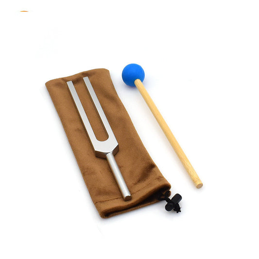 Aluminum 432 Hz tuning fork with wooden mallet and soft pouch – designed for natural harmony and grounding