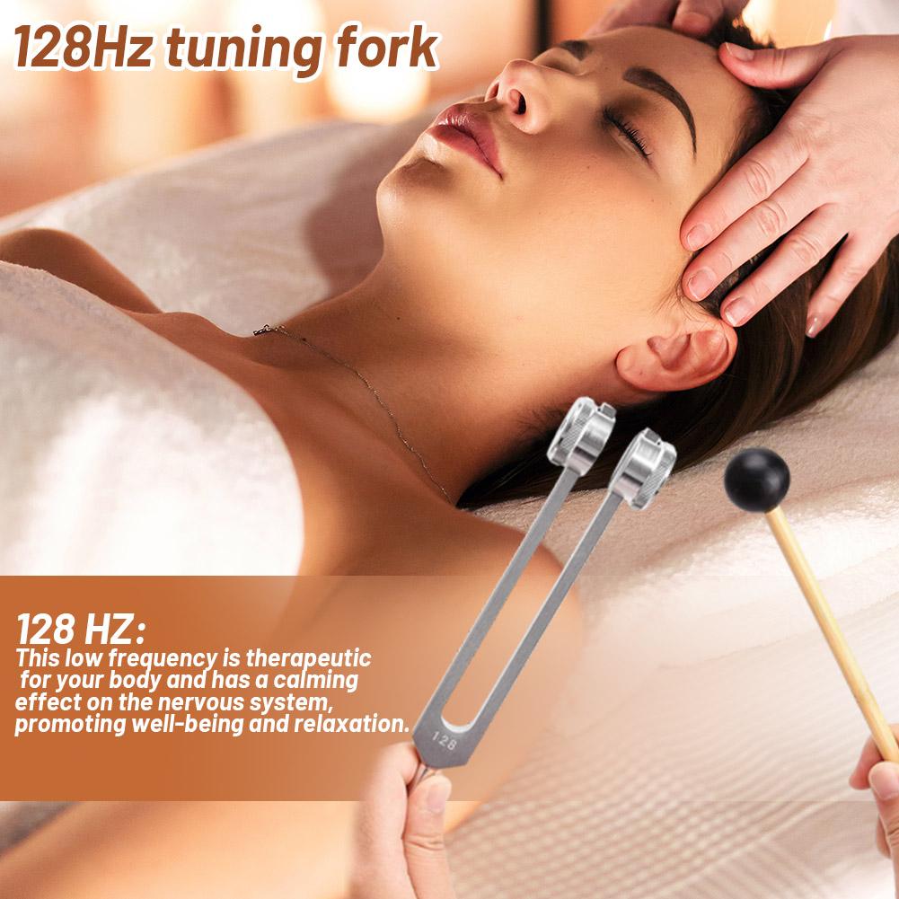 128 Hz Tuning Fork Weighted Bio-Acoustic Tuning Fork For Healing Chakra,Sound Therapy,Reliever Stress